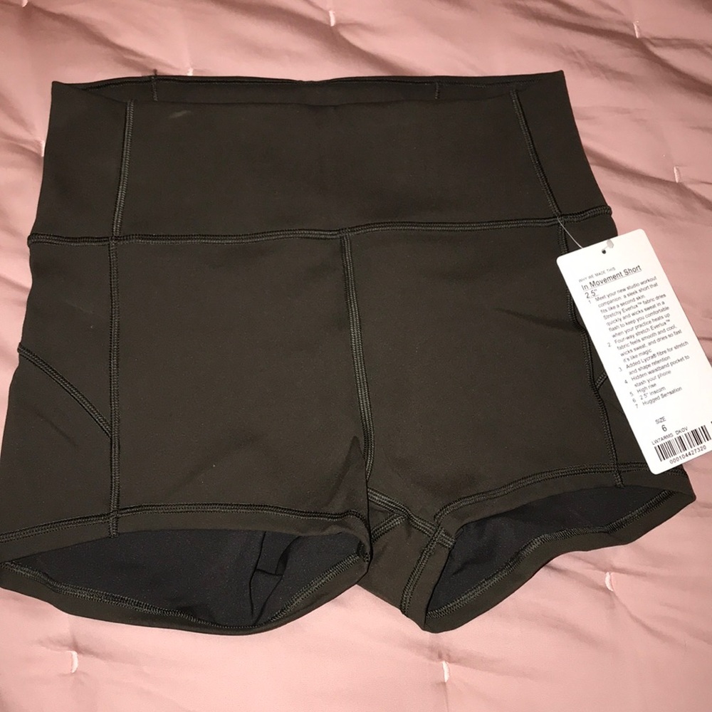 NWT lululemon in movement shorts